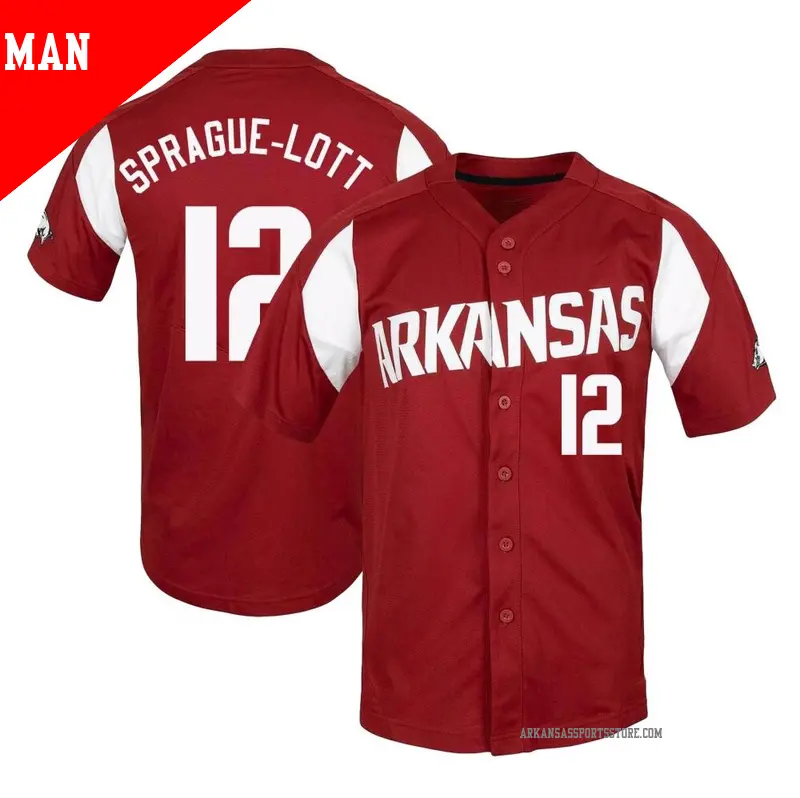 Men's ＃12 Jared Sprague-Lott Arkansas Razorbacks Replica Cardinal Vapor Untouchable Full-Button Baseball Jersey