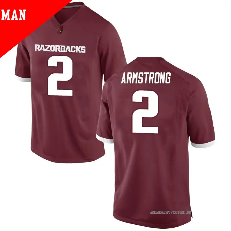 Men's ＃2 Andrew Armstrong Arkansas Razorbacks Game Red Football College Jersey