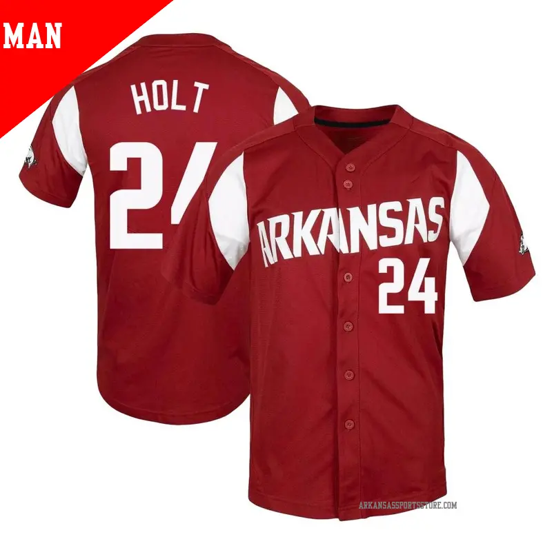 Men's #24 Peyton Holt Arkansas Razorbacks Replica Cardinal Vapor Untouchable Full-Button Baseball Jersey Men's #24 Peyton Holt Arkansas Razorbacks Replica Cardinal Vapor Untouchable Full-Button Baseball Jersey
