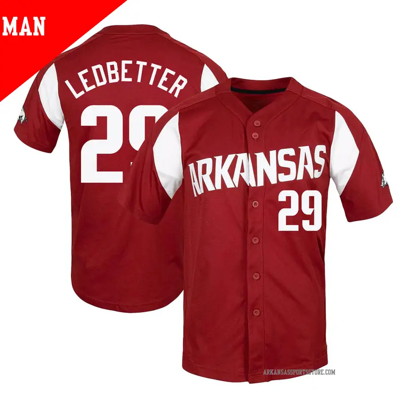 Men's ＃29 Austin Ledbetter Arkansas Razorbacks Replica Cardinal Vapor Untouchable Full-Button Baseball Jersey