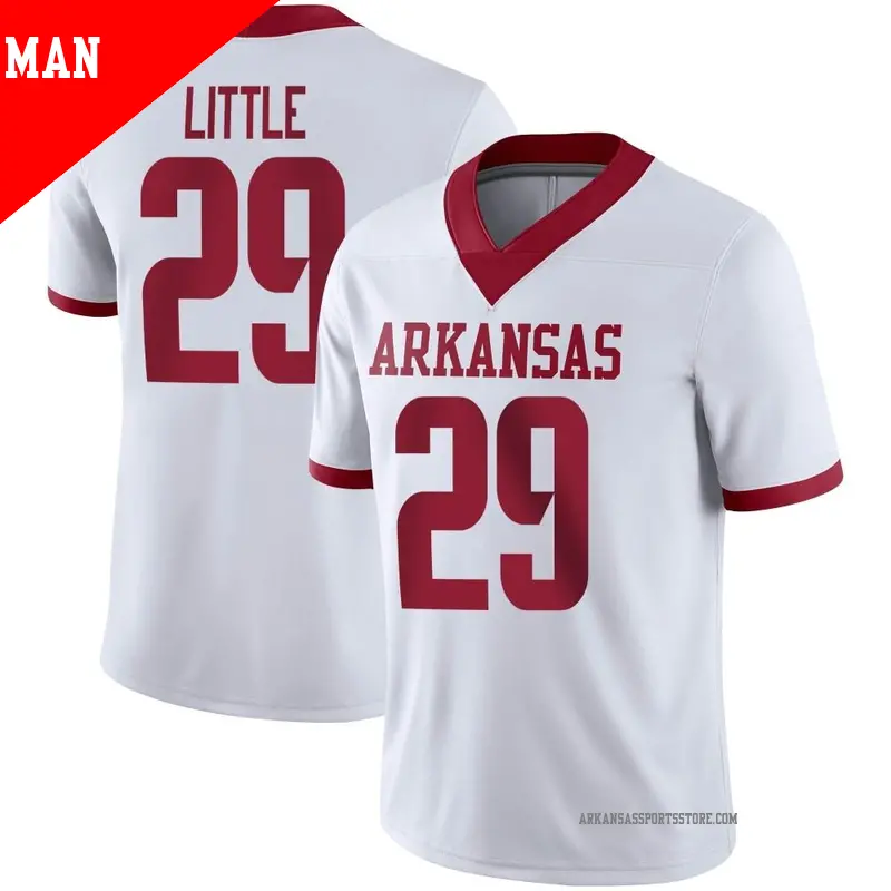 Men's #29 Cam Little Arkansas Razorbacks Game White Alternate Football Jersey Men's #29 Cam Little Arkansas Razorbacks Game White Alternate Football Jersey