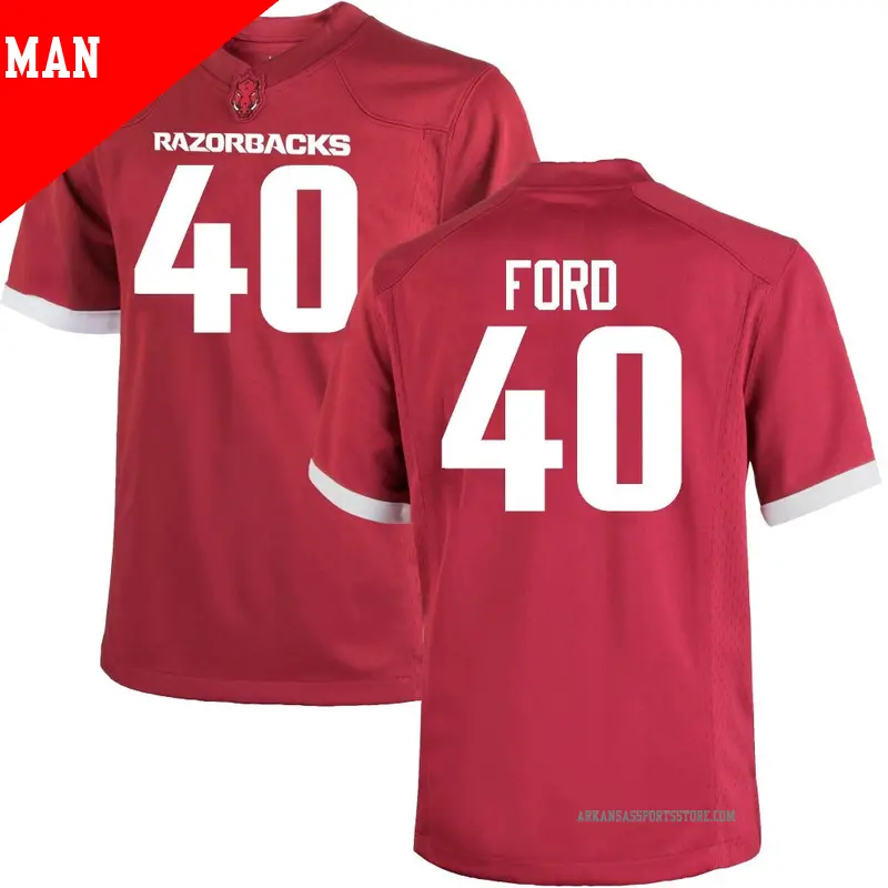 Men's ＃40 Blake Ford Arkansas Razorbacks Game Cardinal Football College Jersey