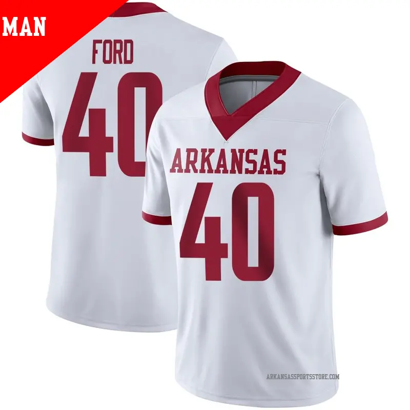Men's ＃40 Blake Ford Arkansas Razorbacks Game White Alternate Football Jersey