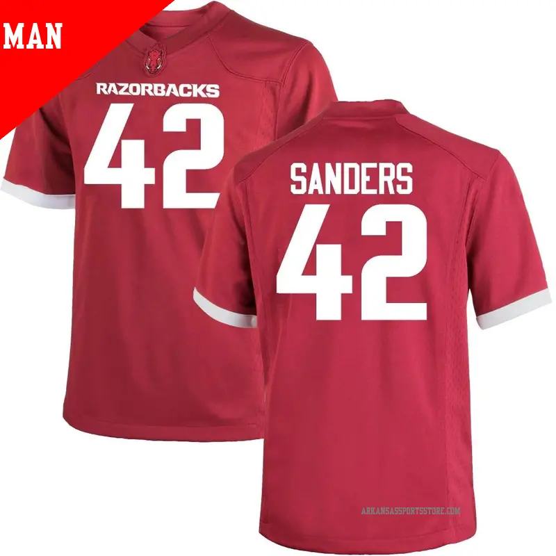 Men's #42 Drew Sanders Arkansas Razorbacks Replica Cardinal Football College Jersey Men's #42 Drew Sanders Arkansas Razorbacks Replica Cardinal Football College Jersey
