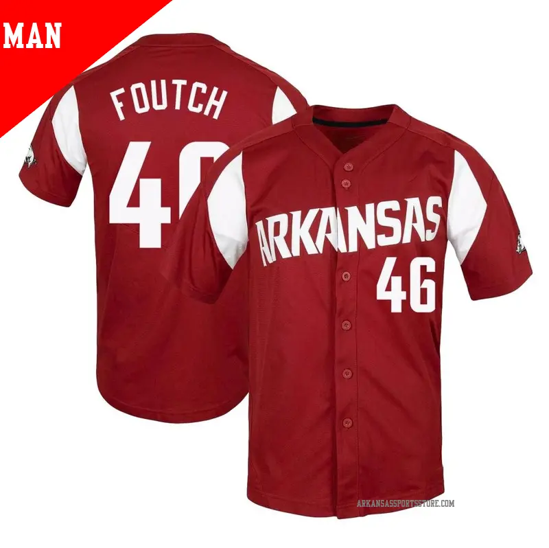 Men's ＃46 Christian Foutch Arkansas Razorbacks Replica Cardinal Vapor Untouchable Full-Button Baseball Jersey