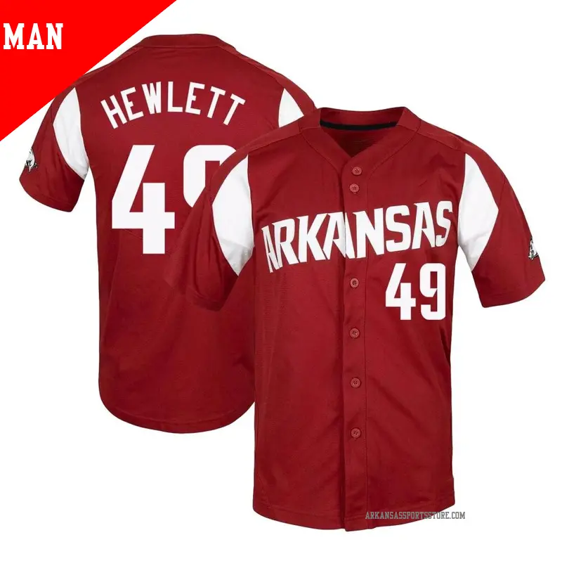 Men's #49 Stone Hewlett Arkansas Razorbacks Replica Cardinal Vapor Untouchable Full-Button Baseball Jersey Men's #49 Stone Hewlett Arkansas Razorbacks Replica Cardinal Vapor Untouchable Full-Button Baseball Jersey