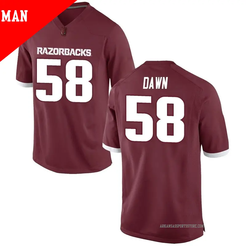 Men's ＃58 Tim Dawn Arkansas Razorbacks Game Red Football College Jersey