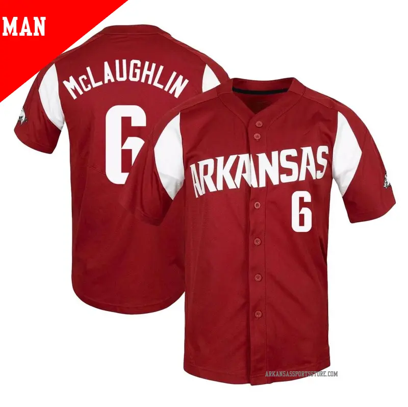 Men's #6 Ben McLaughlin Arkansas Razorbacks Replica Cardinal Vapor Untouchable Full-Button Baseball Jersey Men's #6 Ben McLaughlin Arkansas Razorbacks Replica Cardinal Vapor Untouchable Full-Button Baseball Jersey