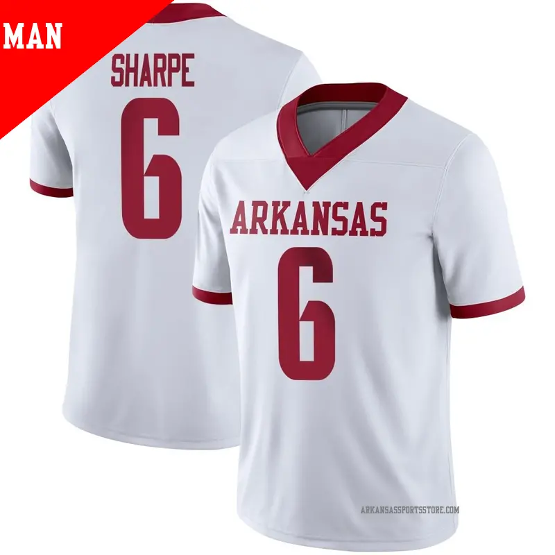 Men's ＃6 Raylen Sharpe Arkansas Razorbacks Game White Alternate Football Jersey