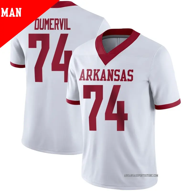 Men's ＃74 Marcus Dumervil Arkansas Razorbacks Game White Alternate Football Jersey