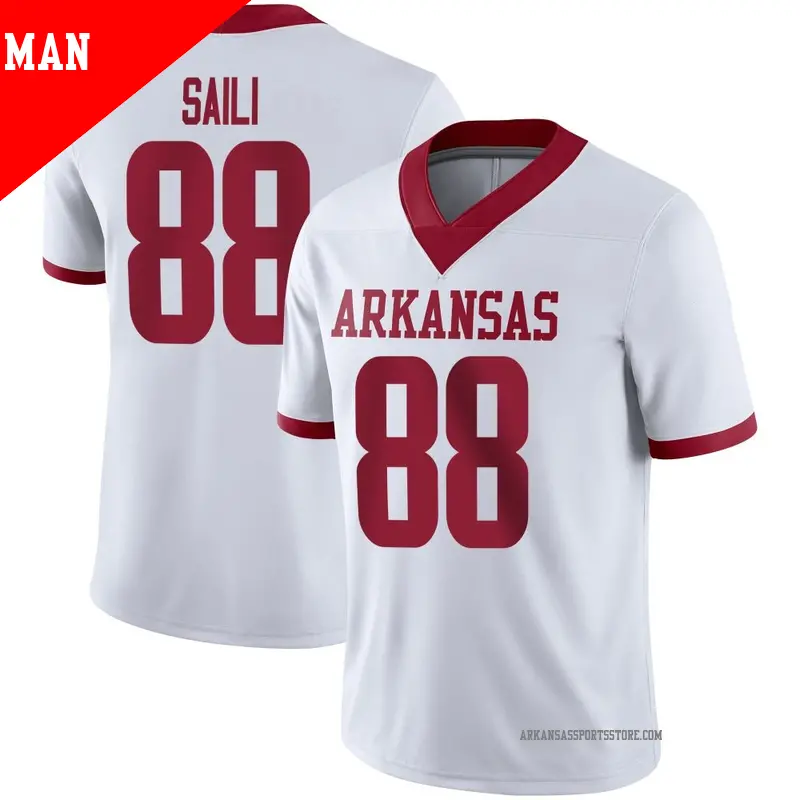 Men's ＃88 Danny Saili Arkansas Razorbacks Game White Alternate Football Jersey