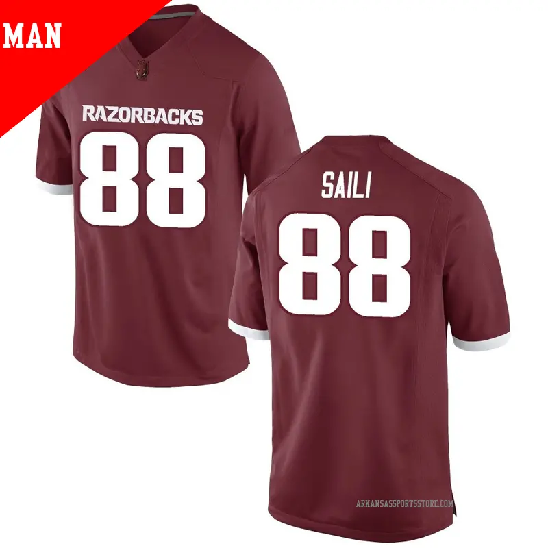 Men's ＃88 Danny Saili Arkansas Razorbacks Replica Red Football College Jersey