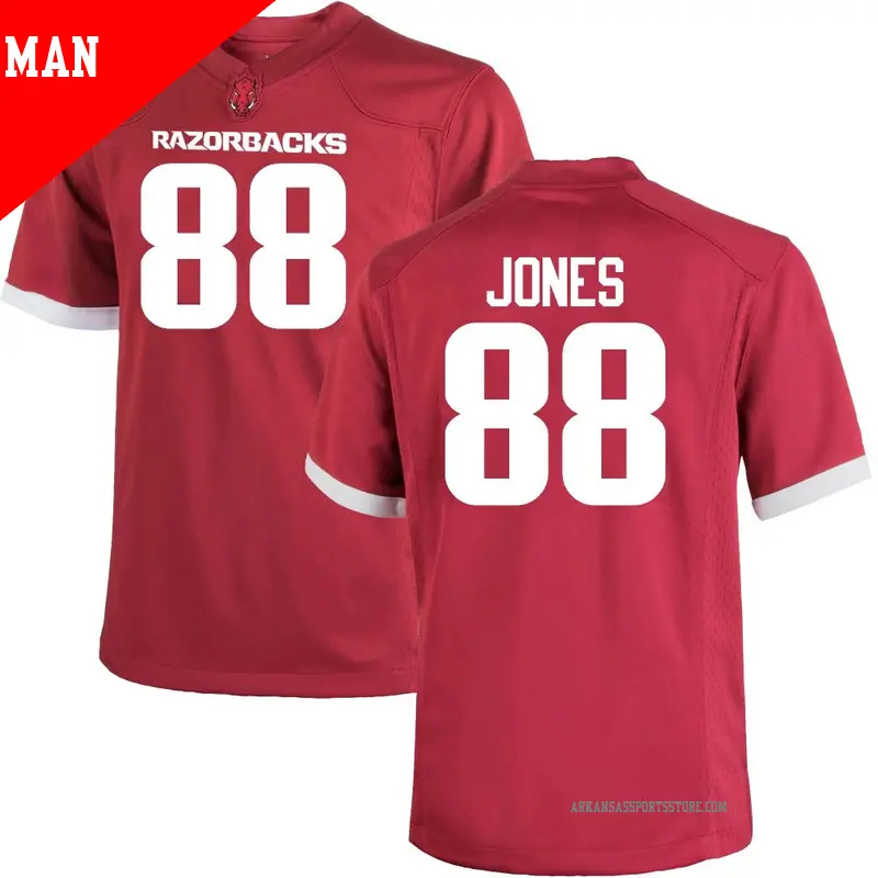 Men's ＃88 Rohan Jones Arkansas Razorbacks Game Cardinal Football College Jersey