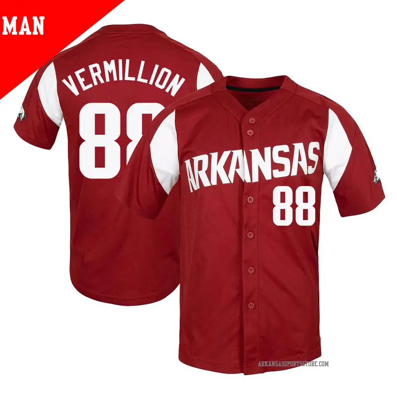 Men's #88 Zebulon Vermillion Arkansas Razorbacks Replica Cardinal Vapor Untouchable Full-Button Baseball Jersey Men's #88 Zebulon Vermillion Arkansas Razorbacks Replica Cardinal Vapor Untouchable Full-Button Baseball Jersey