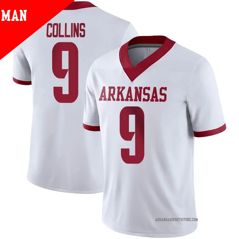 Men's ＃9 Charlie Collins Arkansas Razorbacks Game White Alternate Football Jersey