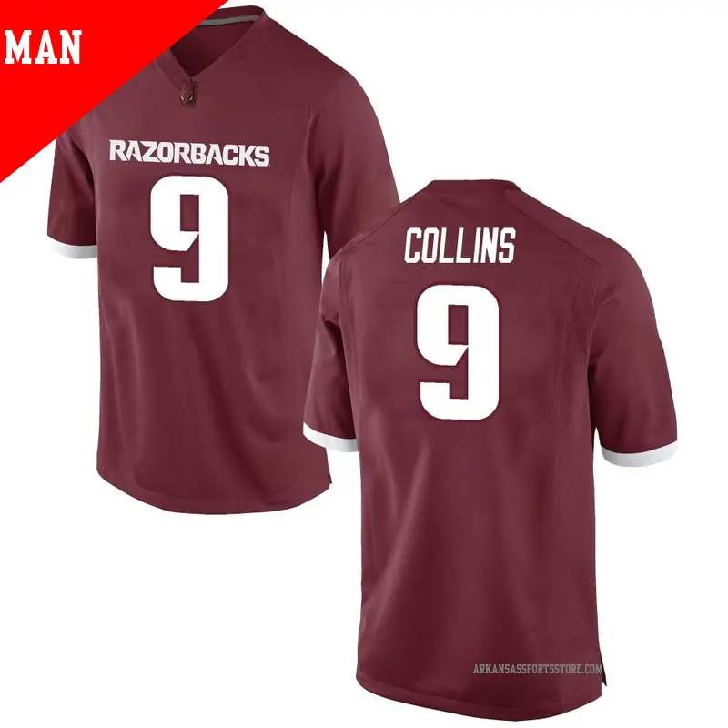 Men's ＃9 Charlie Collins Arkansas Razorbacks Replica Red Football College Jersey