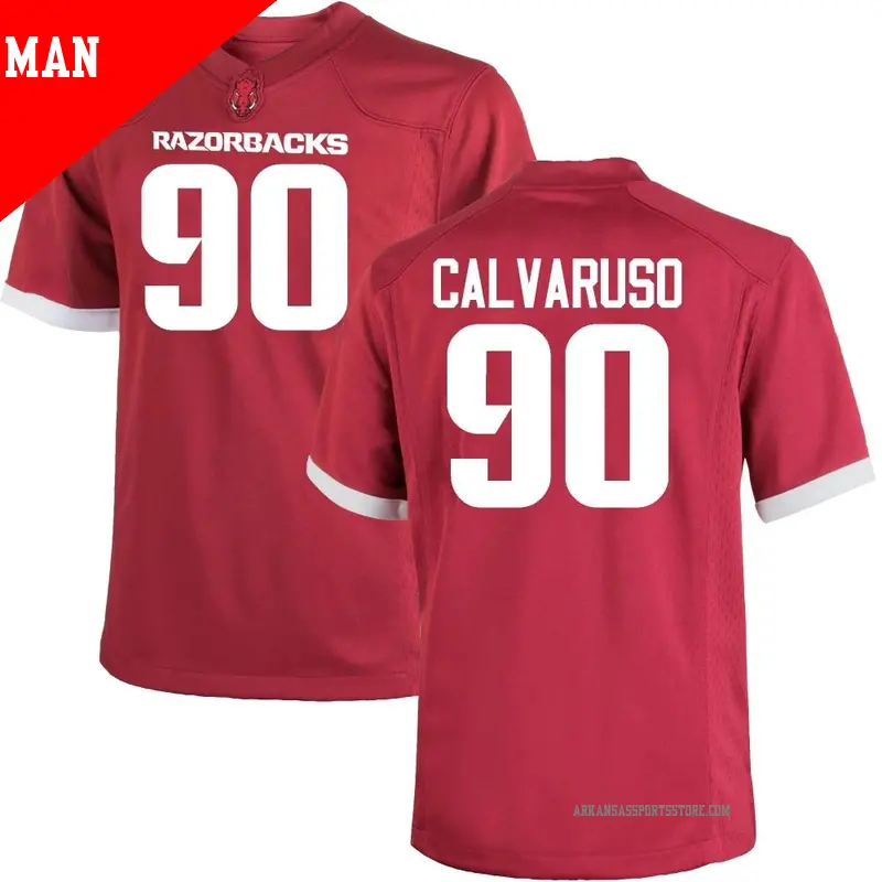 Men's #90 Vito Calvaruso Arkansas Razorbacks Replica Cardinal Football College Jersey Men's #90 Vito Calvaruso Arkansas Razorbacks Replica Cardinal Football College Jersey