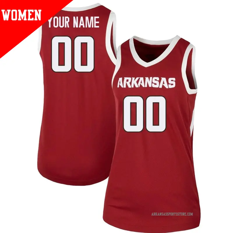 Women's ＃00 Custom Arkansas Razorbacks Replica Cardinal Basketball Jersey
