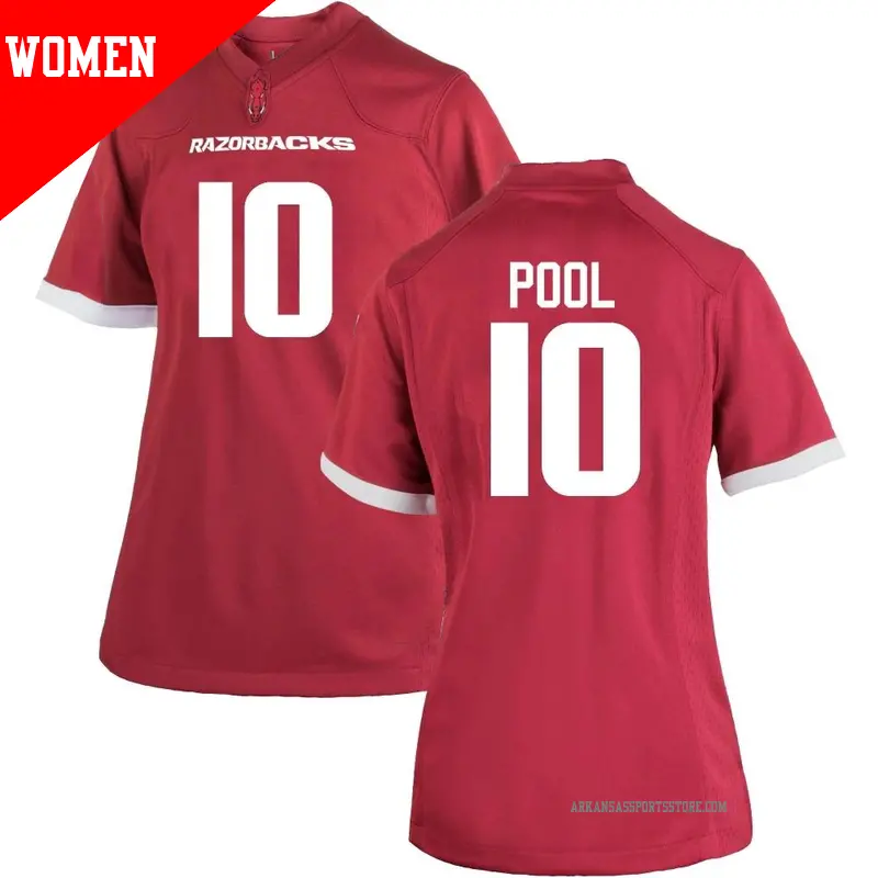 Women's #10 Bumper Pool Arkansas Razorbacks Game Cardinal Football College Jersey Women's #10 Bumper Pool Arkansas Razorbacks Game Cardinal Football College Jersey