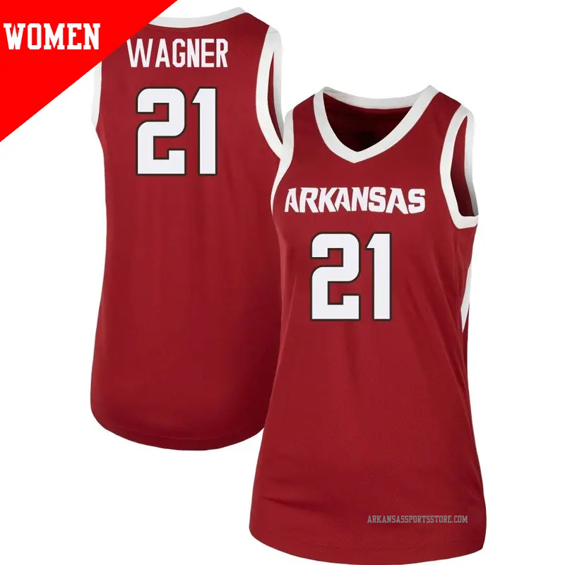 Women's #21 D.J. Wagner Arkansas Razorbacks Replica Cardinal Basketball Jersey Women's #21 D.J. Wagner Arkansas Razorbacks Replica Cardinal Basketball Jersey