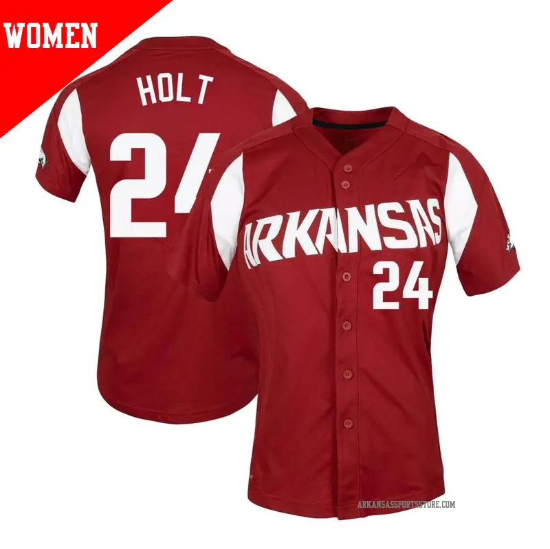 Women's #24 Peyton Holt Arkansas Razorbacks Replica Cardinal Vapor Untouchable Full-Button Baseball Jersey Women's #24 Peyton Holt Arkansas Razorbacks Replica Cardinal Vapor Untouchable Full-Button Baseball Jersey