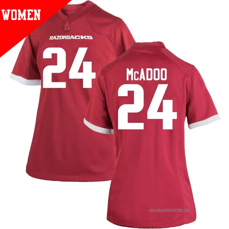 Women's ＃24 Quincey McAdoo Arkansas Razorbacks Replica Cardinal Football College Jersey