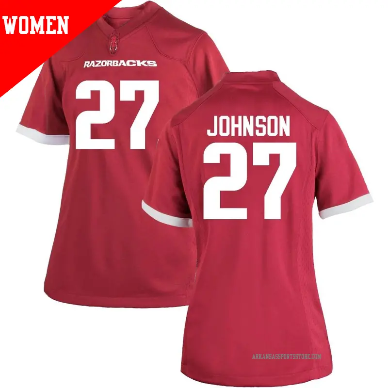 Women's #27 Ahkhari Johnson Arkansas Razorbacks Replica Cardinal Football College Jersey Women's #27 Ahkhari Johnson Arkansas Razorbacks Replica Cardinal Football College Jersey