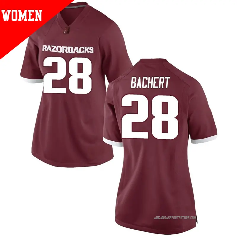 Women's ＃28 Jezreel Bachert Arkansas Razorbacks Game Red Football College Jersey