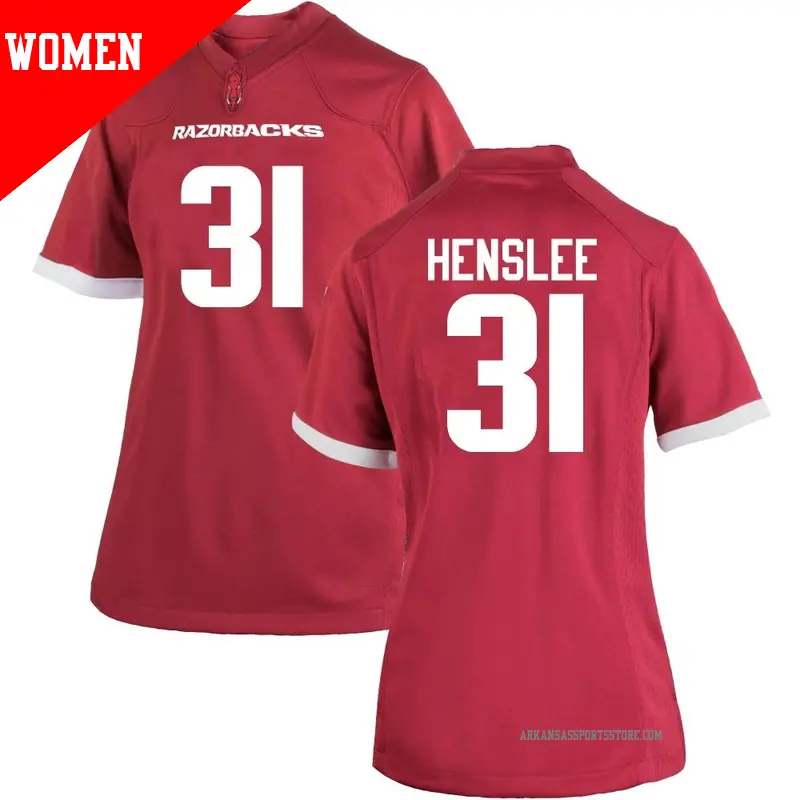 Women's #31 Spencer Henslee Arkansas Razorbacks Replica Cardinal Football College Jersey Women's #31 Spencer Henslee Arkansas Razorbacks Replica Cardinal Football College Jersey