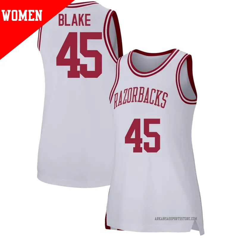 Women's #45 Lawson Blake Arkansas Razorbacks Replica White Basketball Jersey Women's #45 Lawson Blake Arkansas Razorbacks Replica White Basketball Jersey