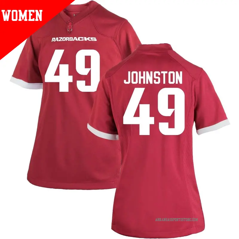 Women's #49 Luke Johnston Arkansas Razorbacks Game Cardinal Football College Jersey Women's #49 Luke Johnston Arkansas Razorbacks Game Cardinal Football College Jersey