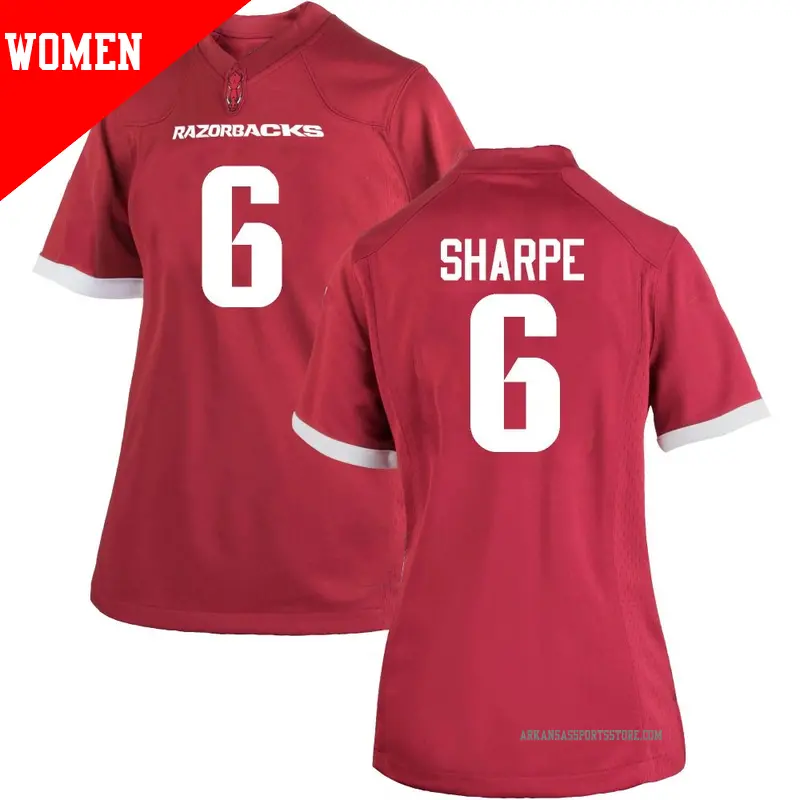 Women's ＃6 Raylen Sharpe Arkansas Razorbacks Replica Cardinal Football College Jersey