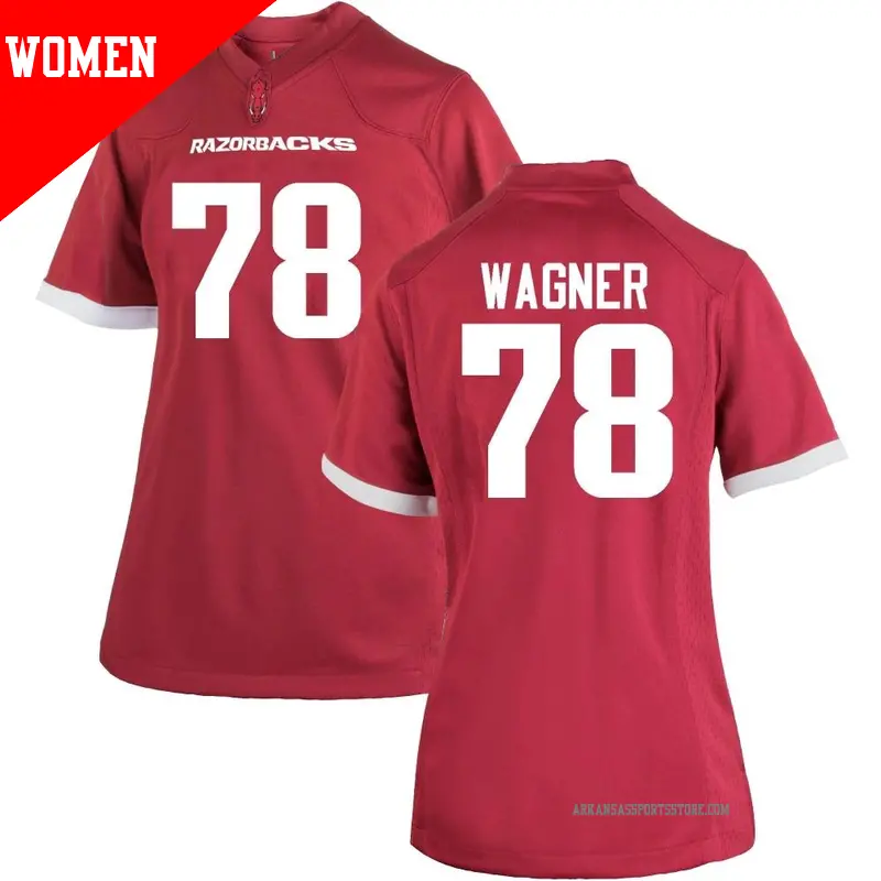 Women's #78 Dalton Wagner Arkansas Razorbacks Game Cardinal Football College Jersey Women's #78 Dalton Wagner Arkansas Razorbacks Game Cardinal Football College Jersey