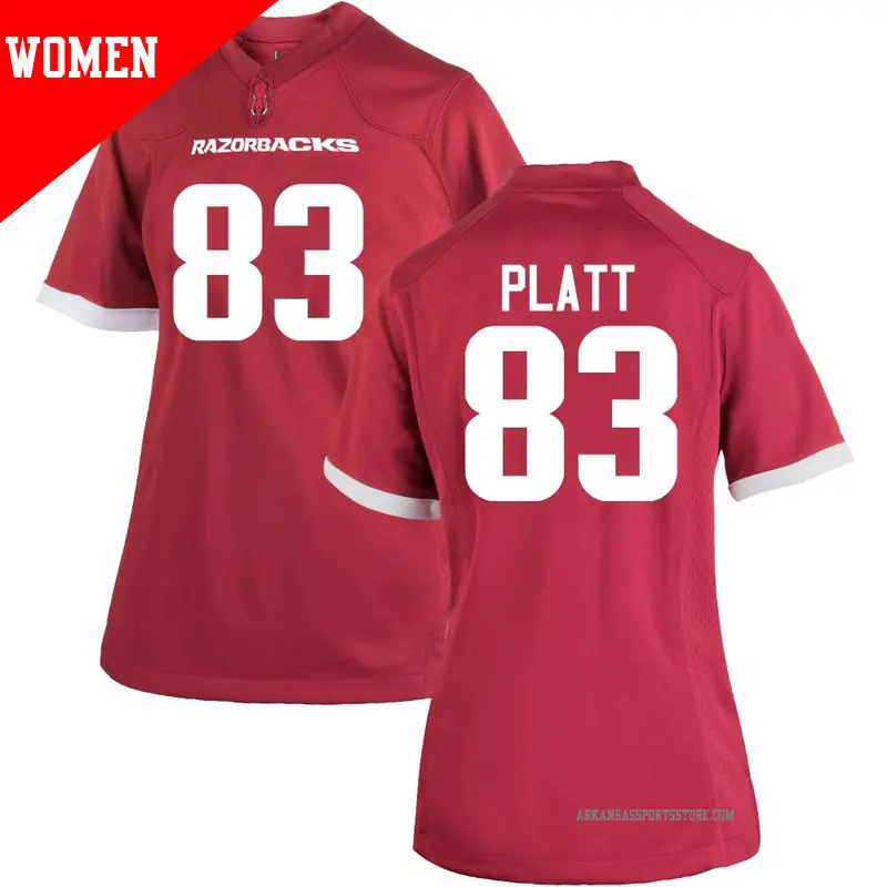 Women's #83 Jaden Platt Arkansas Razorbacks Game Cardinal Football College Jersey Women's #83 Jaden Platt Arkansas Razorbacks Game Cardinal Football College Jersey
