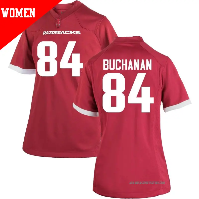 Women's ＃84 Luke Buchanan Arkansas Razorbacks Game Cardinal Football College Jersey
