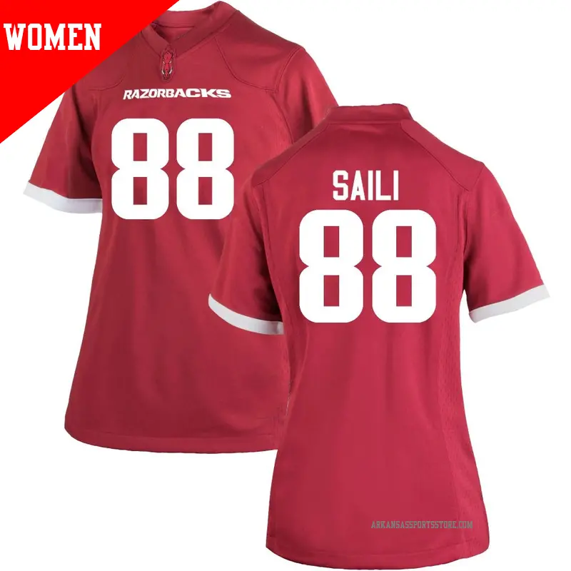 Women's ＃88 Danny Saili Arkansas Razorbacks Replica Cardinal Football College Jersey