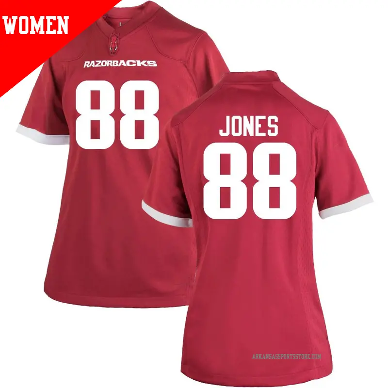 Women's ＃88 Rohan Jones Arkansas Razorbacks Game Cardinal Football College Jersey