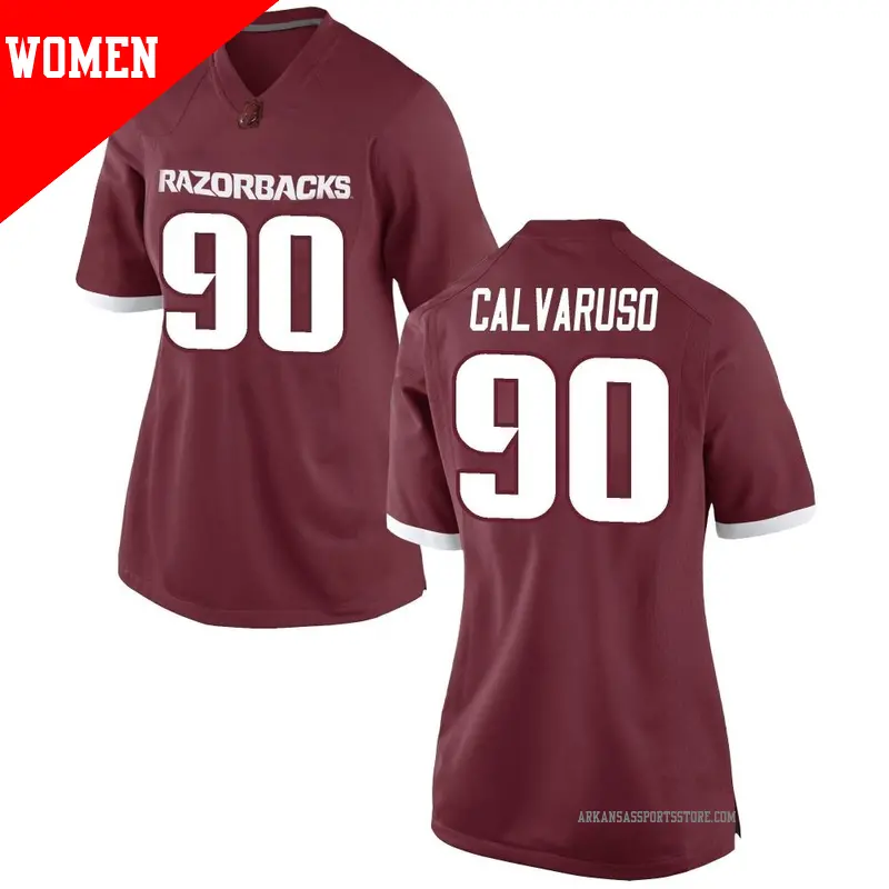 Women's #90 Vito Calvaruso Arkansas Razorbacks Replica Red Football College Jersey Women's #90 Vito Calvaruso Arkansas Razorbacks Replica Red Football College Jersey