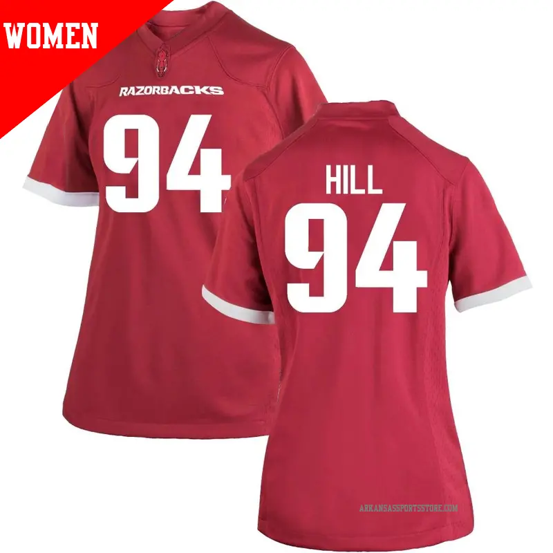 Women's #94 Jon Hill Arkansas Razorbacks Replica Cardinal Football College Jersey Women's #94 Jon Hill Arkansas Razorbacks Replica Cardinal Football College Jersey