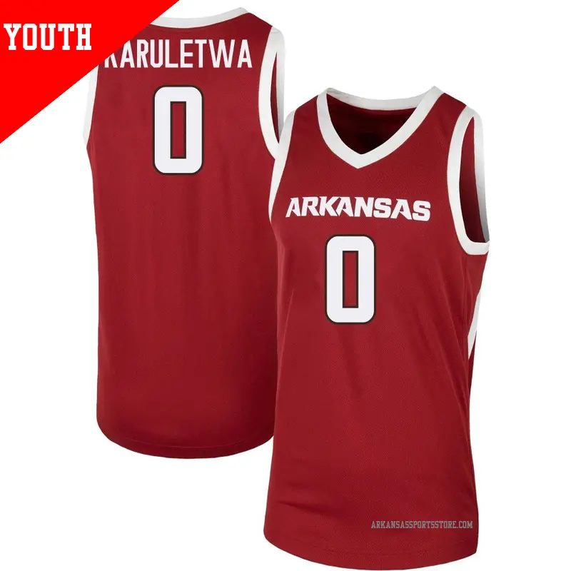 Youth #0 Jaden Karuletwa Arkansas Razorbacks Replica Cardinal Basketball Jersey Youth #0 Jaden Karuletwa Arkansas Razorbacks Replica Cardinal Basketball Jersey