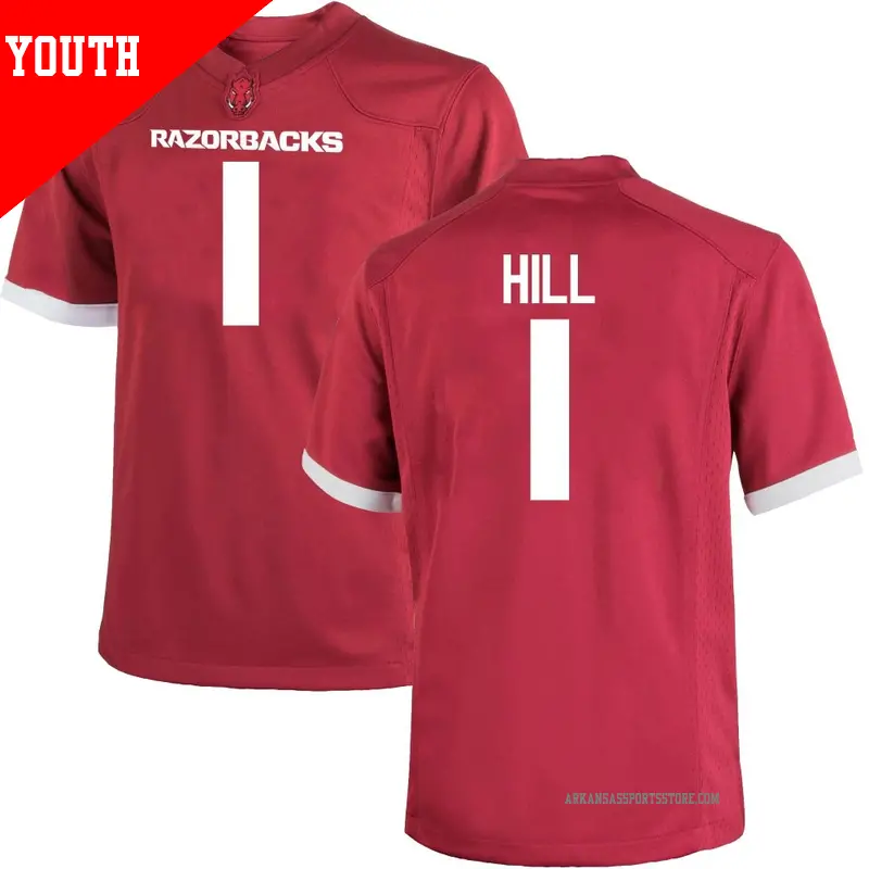 Youth ＃1 Rodney Hill Arkansas Razorbacks Game Cardinal Football College Jersey