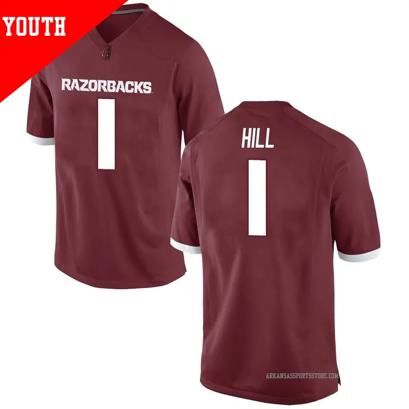 Youth ＃1 Rodney Hill Arkansas Razorbacks Game Red Football College Jersey