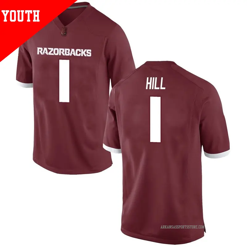 Youth ＃1 Rodney Hill Arkansas Razorbacks Replica Red Football College Jersey