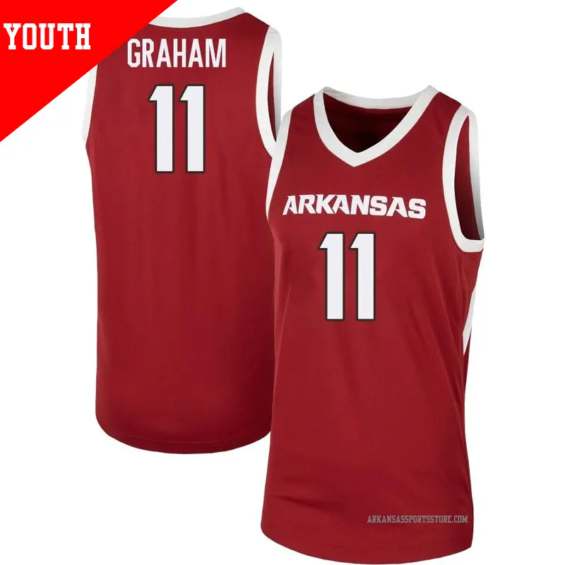 Youth ＃11 Jalen Graham Arkansas Razorbacks Replica Cardinal Basketball Jersey