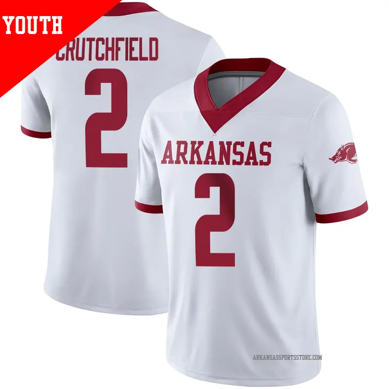 Youth #2 Courtney Crutchfield Arkansas Razorbacks Game White Alternate Football Jersey Youth #2 Courtney Crutchfield Arkansas Razorbacks Game White Alternate Football Jersey