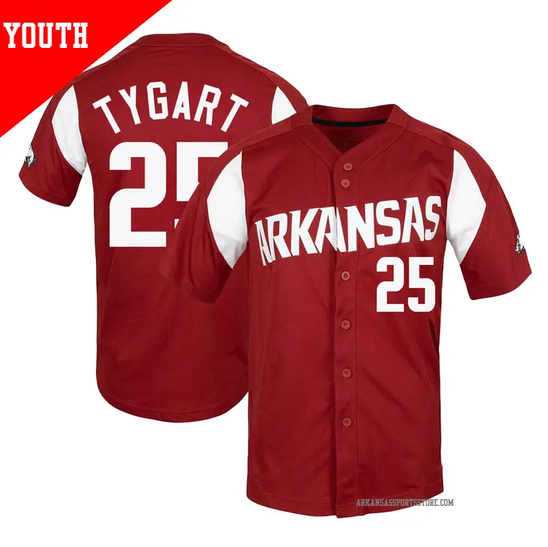 Youth #25 Brady Tygart Arkansas Razorbacks Replica Cardinal Vapor Untouchable Full-Button Baseball Jersey Youth #25 Brady Tygart Arkansas Razorbacks Replica Cardinal Vapor Untouchable Full-Button Baseball Jersey