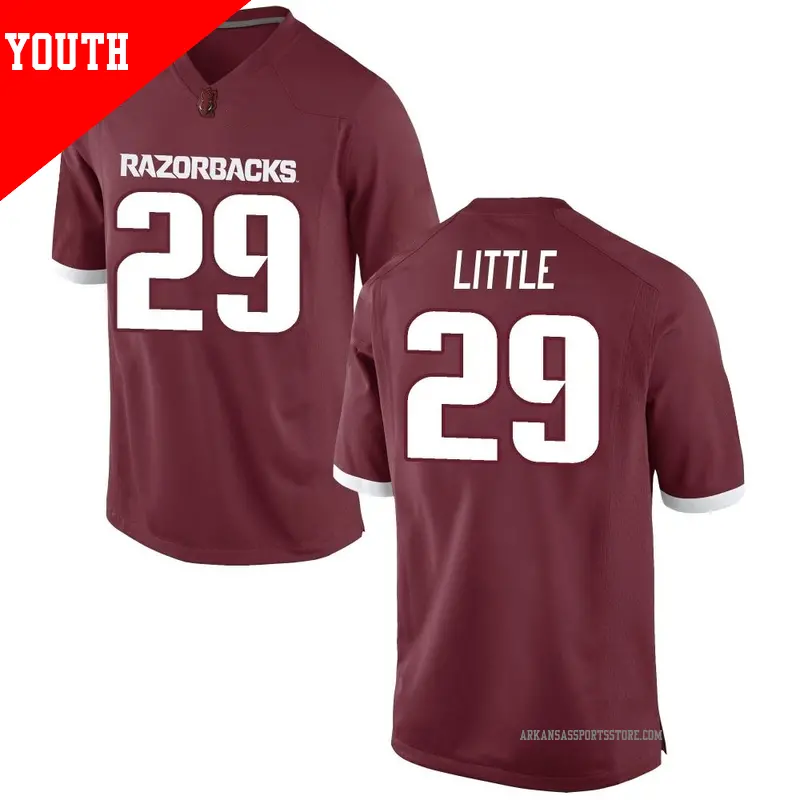 Youth #29 Cam Little Arkansas Razorbacks Game Red Football College Jersey Youth #29 Cam Little Arkansas Razorbacks Game Red Football College Jersey