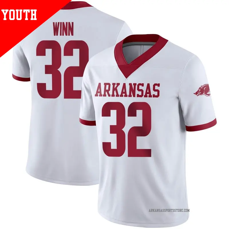 Youth #32 Drew Winn Arkansas Razorbacks Game White Alternate Football Jersey Youth #32 Drew Winn Arkansas Razorbacks Game White Alternate Football Jersey