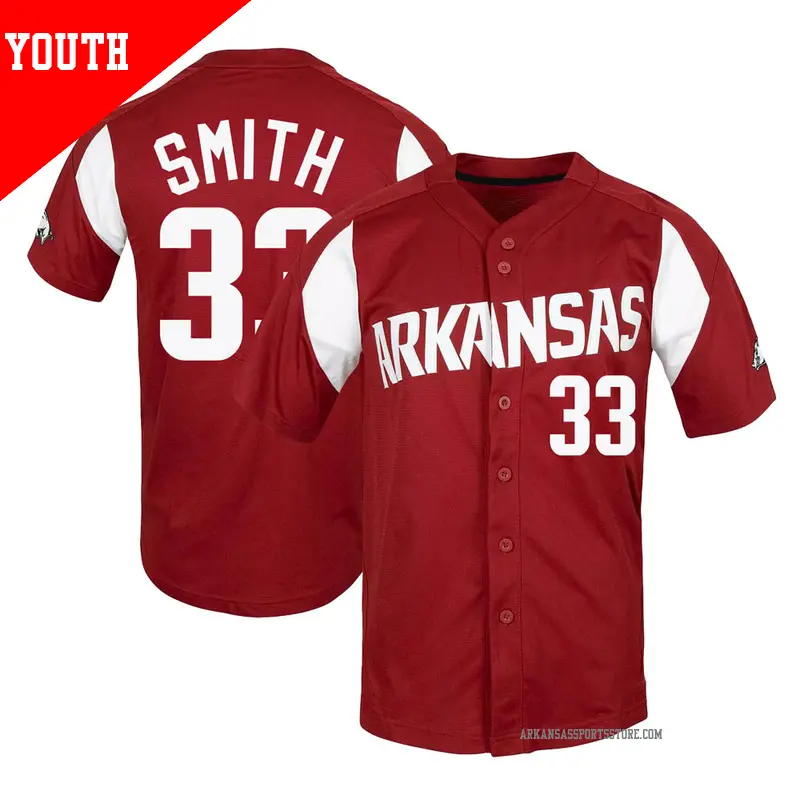Youth #33 Hagen Smith Arkansas Razorbacks Replica Cardinal Vapor Untouchable Full-Button Baseball Jersey Youth #33 Hagen Smith Arkansas Razorbacks Replica Cardinal Vapor Untouchable Full-Button Baseball Jersey