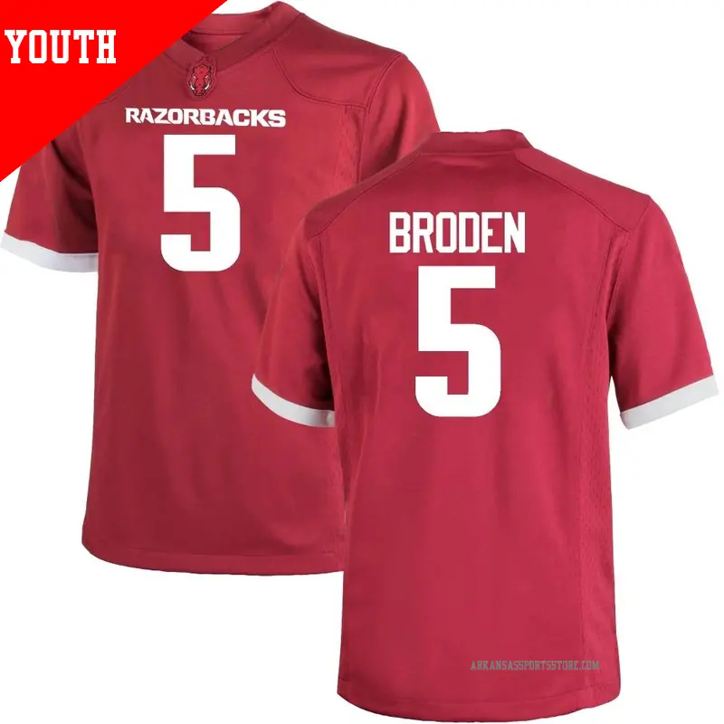 Youth #5 Tyrone Broden Arkansas Razorbacks Replica Cardinal Football College Jersey Youth #5 Tyrone Broden Arkansas Razorbacks Replica Cardinal Football College Jersey